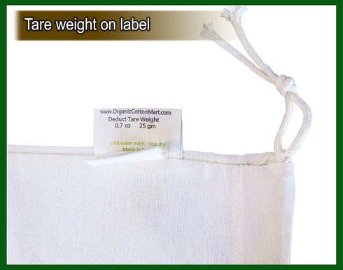 Reusable Bulk Bin Bags for Bulk Foods - Reusable Cloth Kitchen Bags for Dry Goods - 100% Organic Cotton Muslin Sacks for Produce, Home Storage and...