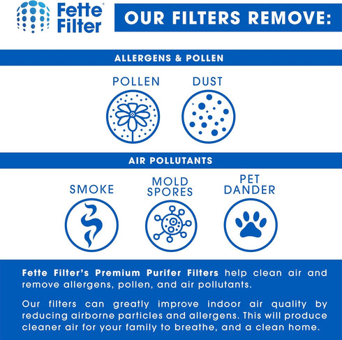 Fette Filter - Replacement Filter Compatible with Holmes HAPF7-U8 Smoke Grabber Ashtray. Fits Holmes Models: HAP70, HAP75, HAP76. Fits Pollenex Mo...