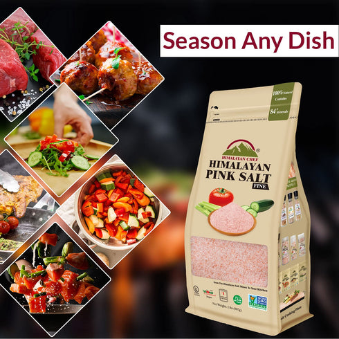 Himalayan Chef Pink Salt Fine, 2 Pounds (Pack of 1)...