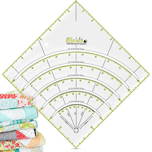 Acrylic Square Quilting Ruler - Quilting Rulers for Precision Cutting, Patchwork Crafts & DIY Decor - Easy to Use, 8.1x8.1 Transparent Square Quil...