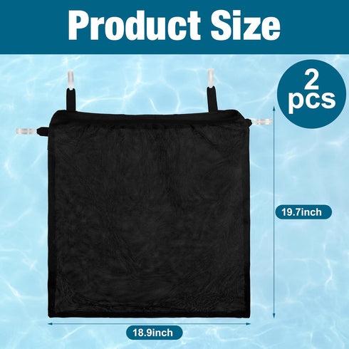 2 Pcs Pool Storage Bin Side Pouch- Elastic Mesh Pool Storage Side Hanging Bags- Large Capacity Pool Storage Organizer Side Mesh Pockets Packages f...