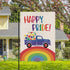 Rainbow Garden Flag Rainbow Truck Vertical Double Sided Happy Pride Flag LGBT Lesbian Gay Transgender Pansexual Flag Farmhouse Yard Outdoor Lawn D...
