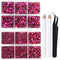 LPBeads 6400 Pieces Hotfix Fuchsia Rhinestones Flat Back 5 Mixed Sizes Crystal Round Glass Gems with Tweezers and Picking Rhinestones Pen...