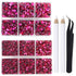 LPBeads 6400 Pieces Hotfix Fuchsia Rhinestones Flat Back 5 Mixed Sizes Crystal Round Glass Gems with Tweezers and Picking Rhinestones Pen...