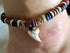 Genuine Mako Shark Tooth Anklet, Handcrafted Wooden Beads Anklet for Women Men Surfer Jewelry DA314-K...