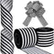 Ribbon for Crafts Wired - Black and White Striped Polyester Wired Ribbon, 2 Rolls 10 Yards 2.5 Inch Wired Ribbon, Christmas Ribbon Wired, Craft Ri...