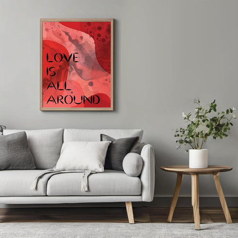 Posterizer 1 pcs-funky retro vibrant poster-love is all around-Romantic Art-Abstract & Modern Art-Living Room Bedroom Decor- unframed wall art...