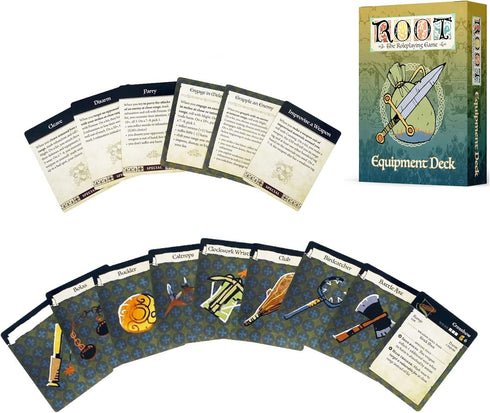 Magpie Games Equipment Deck - Root: The Roleplaying Game expansion, 55 cards, weapons and equipment with stats, traits, and full-color original ar...