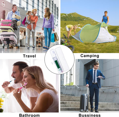 Toothbrush Case 2 Packs, Transparent Toothbrush Travel Case, Plastic Toothbrush Holder Travel Size, 7.87 x 1.85 x 1.18 inches Portable Toothbrush ...