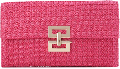 KUANG! Straw Clutch Purse for Women Beach Woven Bag Envelope Evening Clutch Straw Handbag...