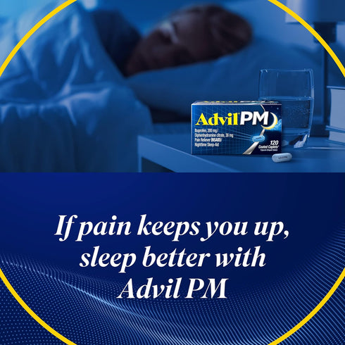 Advil PM (20 Count) Pain Reliever/Nighttime Sleep Aid Coated Caplet, 200mg Ibuprofen, 38mg Diphenhydramine...