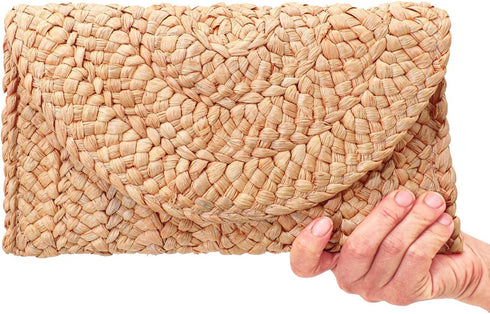 FARVALUE Women's Straw Clutch Summer Woven Purse HandBag Beach Straw Envelope Clutch Wallet for Women...