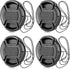 ChromLives 58mm Lens Cap with Lens Cap Leash Hole Bundle Compatible with Nikon Canon DSLR Cameras (58mm)- 4 Pack...