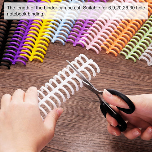 PATIKIL 30-Hole Loose Leaf Binder Ring, 10 Pcs Plastic Comb Binding Ring 60 Sheet Capacity for Notebook Office Study Supplies, Transparent...