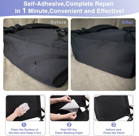 Canvas Repair Patch 9×11 Inch 3Pcs Waterproof Self-Adhesive Fabric Repair Patch for Tents,Boat Cover,Pop Up Canopy,Patio,Bags,Car Seats,Sofas,Furn...