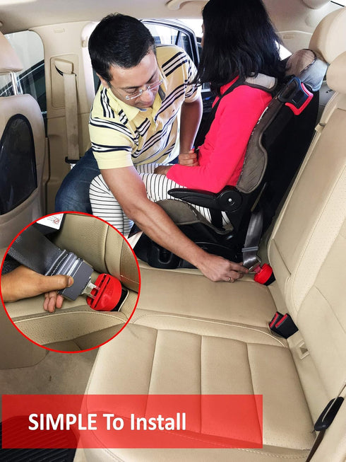 BuckleShield - Seat Belt Lock Cover - Prevents Kids from Unbuckling Seat Belt Buckle & Booster Seat - Premium Heavy Duty ABS Plastic & Universal F...
