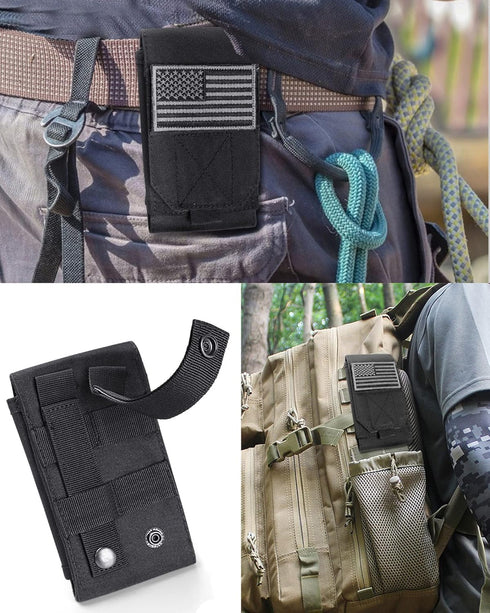 Black Tactical Molle CellPhone Pouch Case,Heavy Duty Waterproof Phone Holster Bag for iPhone 11 12 13 Pro Max Samsung S22 S21 S20 FE Note 20 A13 A...