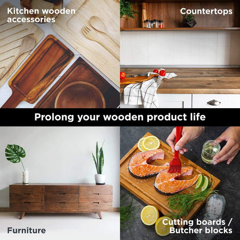 Cutting Board Food Grade Mineral Oil (8,5 oz) - Revitalize Cutting Board, Butcher Block, Countertops and Wood Utensils - Food Safe - Made in North...