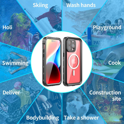 Waterproof Case for iPhone 15 Pro Max, for iPhone 15 Pro Max Case Waterproof with Built-in Screen Protector, Full Body Heavy Duty Shockproof Case ...