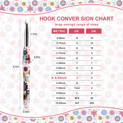 6mm Crochet Hook, Ergonomic Handle for Arthritic Hands, Soft Rubber Grip Extra Long? Knitting Needles for Beginners and Knitting Crocheting Yarn (...