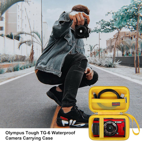 Carrying Case for OM SYSTEM Tough TG-7 Digital Camera/OM System Olympu TG-6 Underwater camera, Rugged Waterproof Shockproof WiFi 4K Video Digital ...