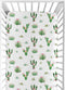 Pink Green Boho Watercolor Baby or Toddler Fitted Crib Sheet for Cactus Floral Collection by Sweet Jojo Designs...