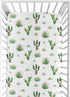 Pink Green Boho Watercolor Baby or Toddler Fitted Crib Sheet for Cactus Floral Collection by Sweet Jojo Designs...