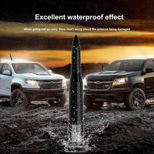 Car Truck Antenna with Tire Valve Caps American Flag Universal Short Replacement for GMC Sierra Chevy Silverado Dodge Ram 1500 2500 3500 Ford F150...