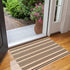 Black and Khaki Door Mat Outdoor Rug 24'' x 35'' Front Porch Rug Washable Entryway Rug Striped Layered Door Mats Hand-Woven Indoor/Outdoor Small A...