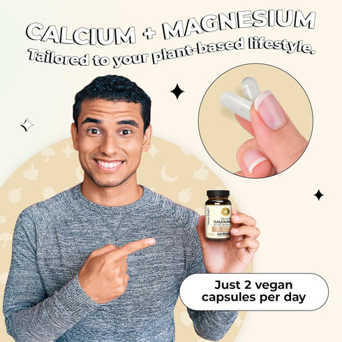 Future Kind Vegan Calcium Supplement (60 Capsules) - Plant-Based Calcium Magnesium Supplement Sourced from Iceland for Teeth and Bone Support - Ca...