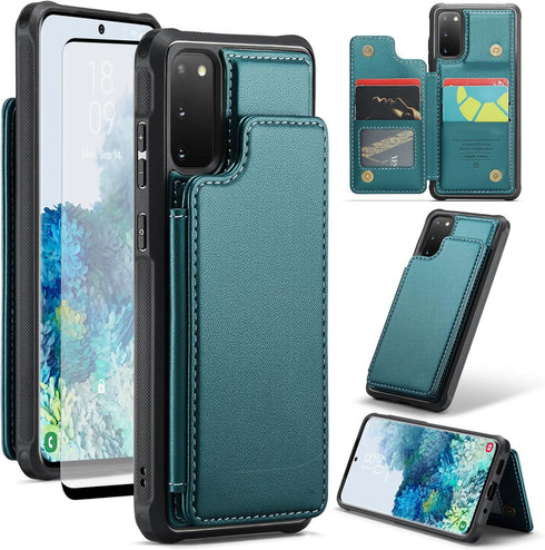 Asuwish Phone Case for Samsung Galaxy S20 5G 6.2 inch Wallet Cover with Screen Protector and RFID Blocking PU Leather Credit Card Holder Stand Cel...