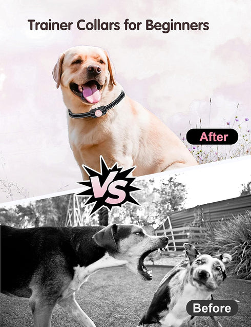 PATPET Dog Training Collar with Remote(8-100 lbs), Rechargeable Shock Collar for Medium Dogs, Up to 1000 ft Remote Range IPX7 Waterproof...