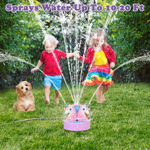 Sprinkler for Kids Outdoor Water Toys: Backyard Spinning Unicorn Toddler Sprinkler Toy - Summer Outside Toys Attaches to Garden Hose Splashing Fun...