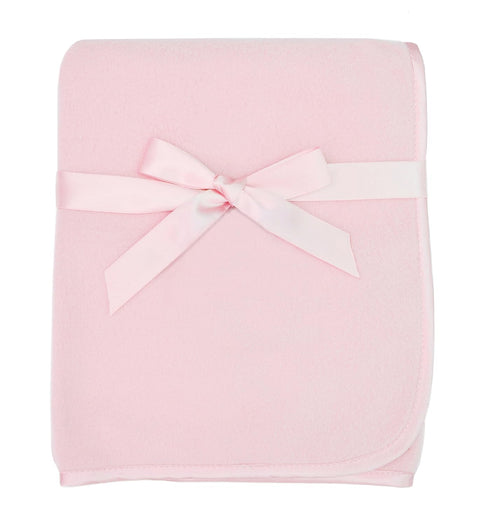 American Baby Company Fleece Blanket with Silk-Like Satin Trim, Soft, Warm & Cozy, Pink, 30" x 30" for Boys and Girls, Perfect for Baby Carrier, S...