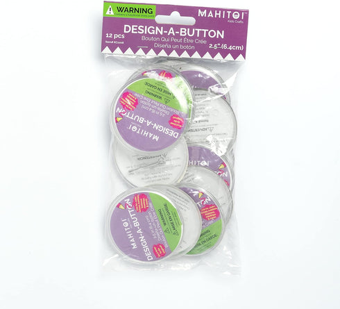 12 Buttons to Design 2.5" Diameter Clear, Pop & Place Your Insert, Pin Back on Clothes, Hats, Bags, for Kids & Adults, Athlete and Events Support,...