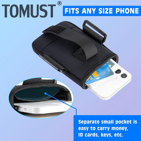Phone Holder with Three Strap, Lightweight Arm Band with Reflective Logo, Elastic Armband Sleeve with Case Fits iPhone and Android, Use for Runnin...