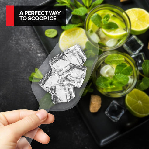12 Count Clear Plastic Scoops, Heavy Duty Disposable Plastic Party Utensils, Recyclable & Disposable Serving Utensils, Disposable Plastic Serving ...