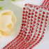 1 Roll 10 Yards Rhinestone Trim Crystal Cup Chain in Silver Setting Casing Clear (Siam/Red SS6 2mm)...