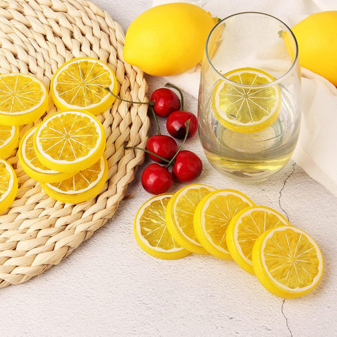 20pcs Mini Simulation Fruit Lemon Slices?Fake Artificial Plastic Fruit Model Decorative Wedding Ornament Festival Decoration?Photography Props?Bas...