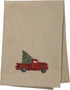 Primitives by Kathy Stitch Art Dinner Napkins Set, Truck with Christmas Tree...