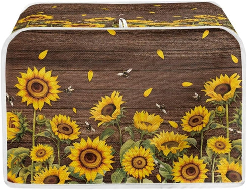 Sunflower Print Toaster Cover Dustproof Bread Maker Cover Toaster Accessories, Universal 2 Slice Oven Cover Appliance Cover Toaster Dust, Washable...