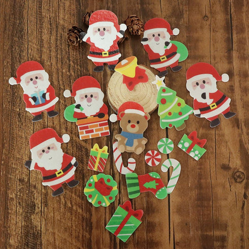 Set of 48 Wafer Edible Cupcake Toppers Christmas Paper Cake Decoration...