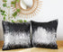 Eternal Beauty Sequin Pillow Covers, Glitter Decorative Pillowcase for Home Decor Throw Cushion Couch Sofa Bed Living Room, 18x18 inches, Black+Si...
