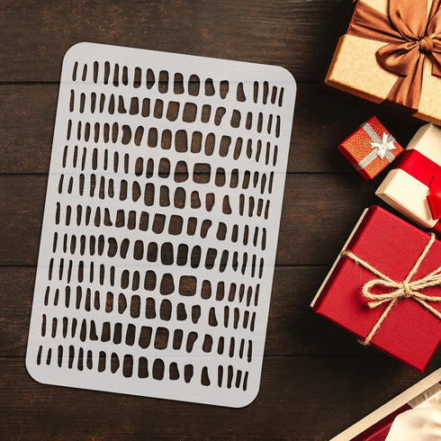 FINGERINSPIRE Geometric Spots Painting Stencil 11.7x8.3 inch Large Plastic Crocodile Skin Stencils Irregular Square Shape Art Craft Stencil Stone ...