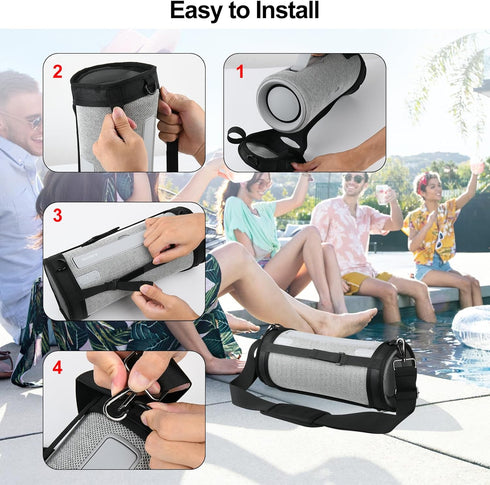 TXEsign Travel Carrying Strap Case Compatible with Sony SRS-XG300 X-Series Wireless Portable Bluetooth Speaker, Two Sides Mesh Covers Case Protect...