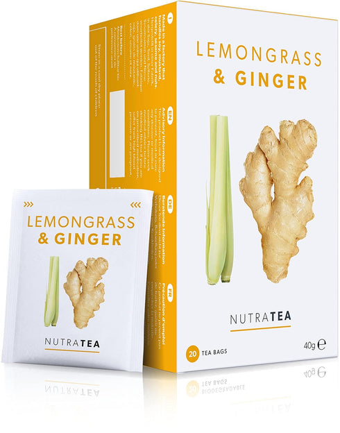 Nutra Tea - Lemongrass & Ginger Tea - 40 Tea Bags - Herbal Tea - (2 Pack)...