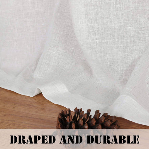 H.VERSAILTEX Elegant Natural Linen Semi Sheer Blended Energy Efficient Light Filtering Linen Textured Curtains/Nickel Grommet Window Treatments Pa...