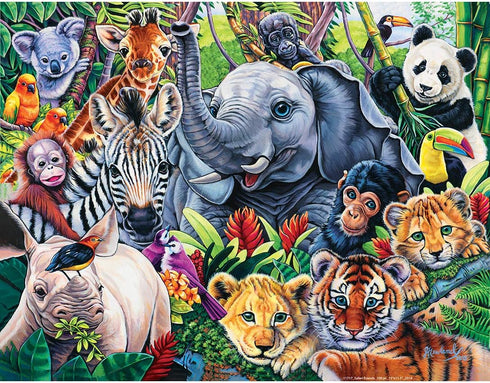 MasterPieces Safari Friends 100 Piece Kids Jigsaw Puzzle - Wildlife Adventure - 11.5"x15"...