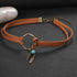 Layering Leather Choker Necklace Indian Feather Leather Choker Coller Necklace Doudal Layer Velvet Choker Necklace Boho Circle Necklace Jewelry fo...