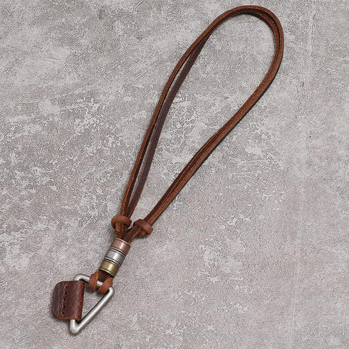 Hollow Cubic Brown Genuine Leather Pendant Necklace Geometric Dice Steampunk Chunky Pendants Jewelry for Men Choker...